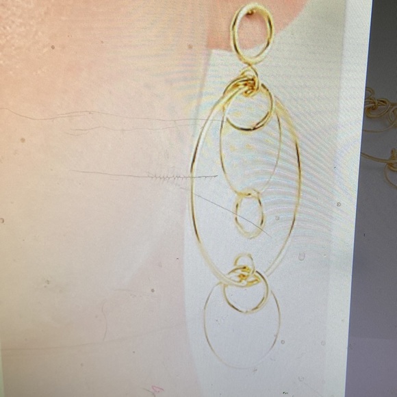 Jcrew BWT dainty gold-plated drop hoop earrings - Picture 2 of 2